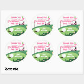 Sticker Rond Golf Par-Tee Cupcake Topper Garçon Anniversaire Fa (Feuille)