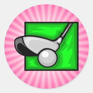 Sticker Rond Golf rose