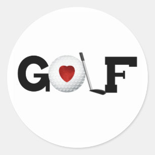 Sticker Rond Golf rouge de coeur
