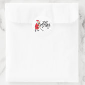 Sticker Rond Golf Séjour Joyeux avec Noël Noël (Sac)