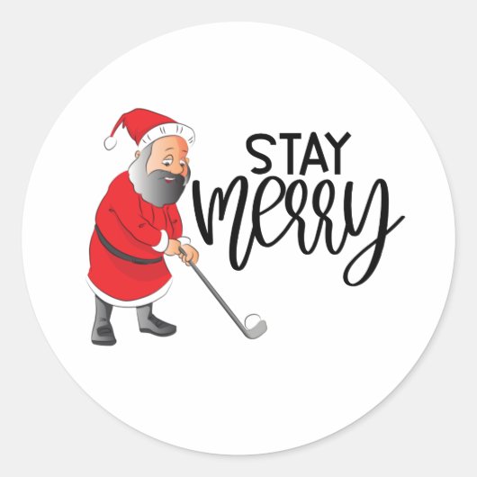Sticker Rond Golf Séjour Joyeux avec Noël Noël (Devant)
