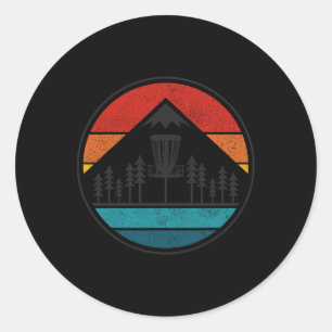 Sticker Rond Golf sur disque vintage Rolf Rétro Frisbee Golfeur