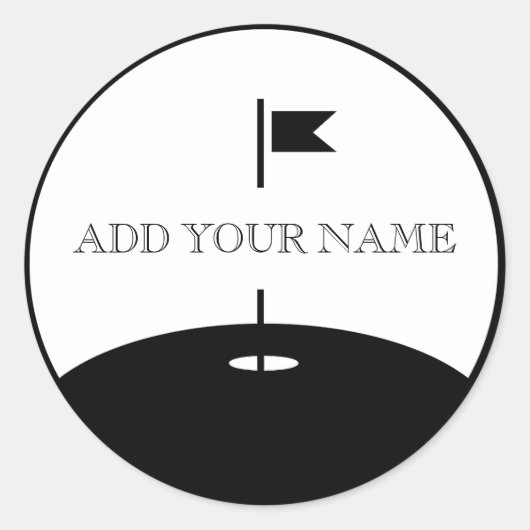 Sticker Rond Golf Texte Personnalisé (Devant)