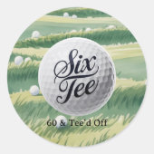 Sticker Rond Golf Theme 60 & Tee’d Off Birthday Party  (Devant)