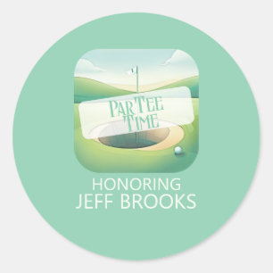 Sticker Rond Golf Thème Green Party