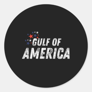 Sticker Rond Golfe d'Amérique Vintage Amérique Drapeau Plage Ca