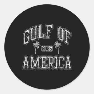 Sticker Rond Golfe De 2025 Amérique Palmiers Vintages Drôle
