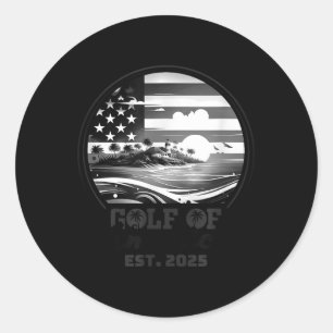 Sticker Rond Golfe de nous Amérique Est 2025 Rétro Vintage Plag