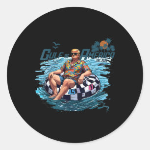 Sticker Rond Golfe Des États-Unis Amérique Est 2025 Funny Trump