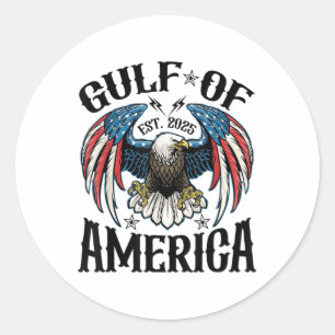 Sticker Rond Golfe des États-Unis Drôle Aigle Usa
