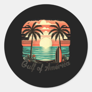 Sticker Rond Golfe des États-Unis Plage Vintage Amériques Golfe