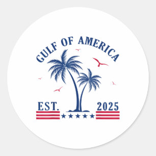 Sticker Rond Golfe Des Etats-Unis, Retro Golfe Des Etats-Unis E