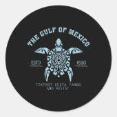Sticker Rond Golfe Du Mexique Est 1550 Foxtrots Deltas Tangos E (Devant)