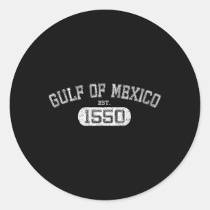 Sticker Rond Golfe Du Mexique Est 1550 Golfe Vintage Rétro Pour