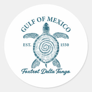 Sticker Rond Golfe Du Mexique Foxtrots Deltas Tangos Golfe Du M