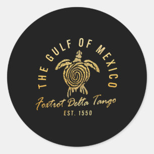 Sticker Rond Golfe Du Mexique Foxtrots Deltas Tangos Golfe Du M