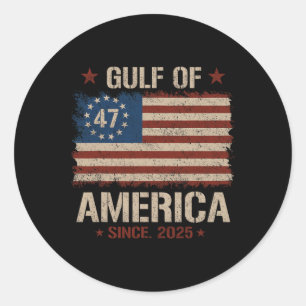 Sticker Rond Golfe D'Usa Amérique Est 2025 47ème Drapeau Améric