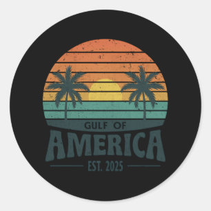 Sticker Rond Golfe Vintage Rétro De L'Amérique Est 2025 Golfe D