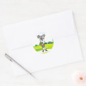 Sticker Rond Golfer Cute Animal avec fer sur le terrain de golf (Enveloppe)