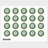 Sticker Rond Golfer Photo Signé Golf Ball Anniversaire (Feuille)