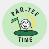 Sticker Rond Golfers Par-Tee Time (Devant)