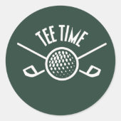 Sticker Rond Golfers Tee Time (Devant)