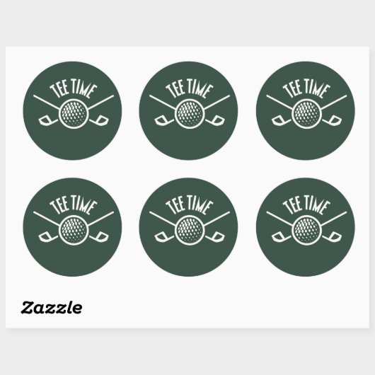 Sticker Rond Golfers Tee Time (Feuille)