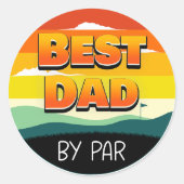 Sticker Rond Golfing Golfeur papa meilleur papa par pair (Devant)