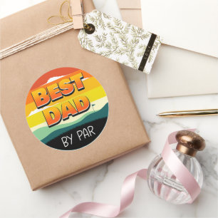 Sticker Rond Golfing Golfeur papa meilleur papa par pair