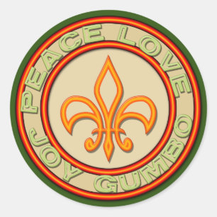 Sticker Rond Gombo d'amour de Neon Fleur de Lis Peace
