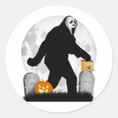 Sticker Rond Gone Squatchin' Halloween (Devant)