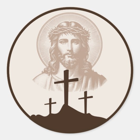 Sticker Rond Good Friday Catholic Adoration – Lent Devotional  (Devant)