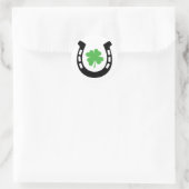 Sticker Rond Good Luck Horseshoe Cloverleaf - Shamrock (Sac)