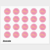 Sticker Rond Good Vibes Cite Seulement Mignonne Rose Jaune Pour (Feuille)