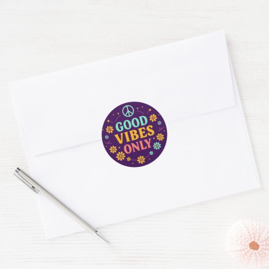 Sticker Rond Good Vibes Only (Enveloppe)