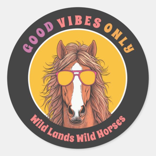Sticker Rond Good Vibes Only - Rivière (Devant)