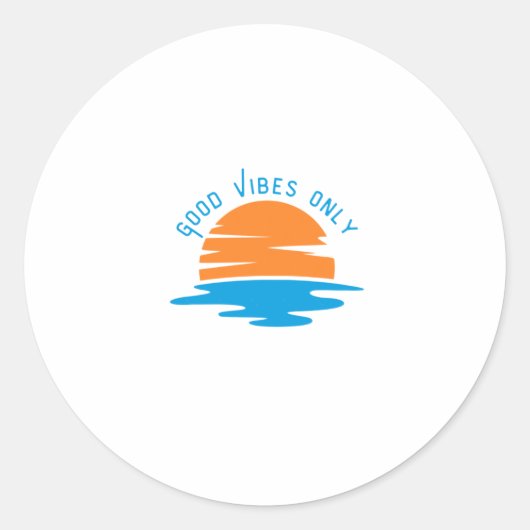 Sticker Rond Good Vibes uniquement - Conception graphique des d (Devant)