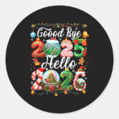 Sticker Rond Goodbye 2025 Hello 2026 Happy New Year Christmas P (Devant)