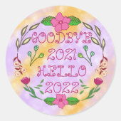 STICKER ROND GOODBYE 20XX HELLO 20XX (Devant)