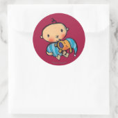 Sticker Rond Goodnight Kisses Adorable Chiot en Pyjama Bleu (Sac)