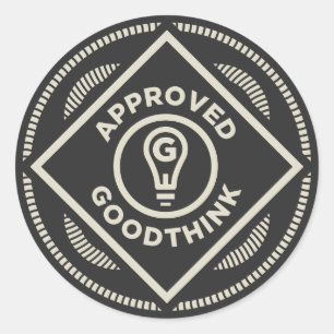 Sticker Rond Goodthink a approuvé l'autocollant