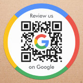 Sticker Rond Google Avis | Business Review Link QR Code