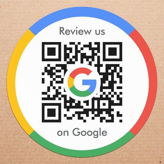 Sticker Rond Google Avis | Business Review Link QR Code