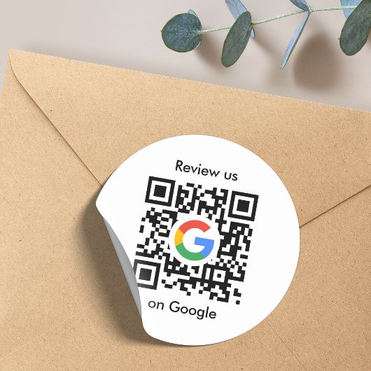 Sticker Rond Google Avis | Business Review Link QR Code