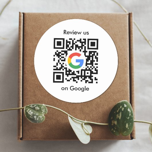 Sticker Rond Google Avis | Business Review Link QR Code