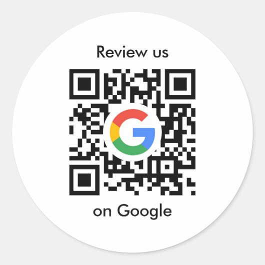 Sticker Rond Google Avis | Business Review Link QR Code (Devant)