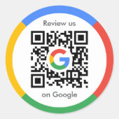 Sticker Rond Google Avis | Business Review Link QR Code (Devant)