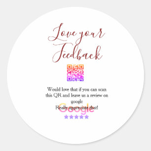 Sticker Rond Google avis logo entreprise Scan QR avis