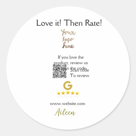 Sticker Rond Google évaluez notre avis commande achat entrepris (Devant)