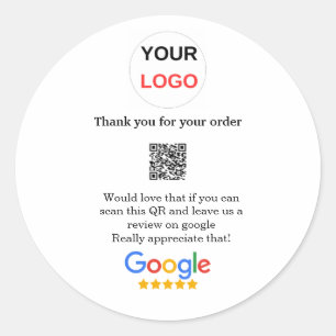 Sticker Rond Google examen logo de l'entreprise Analyser QR exa